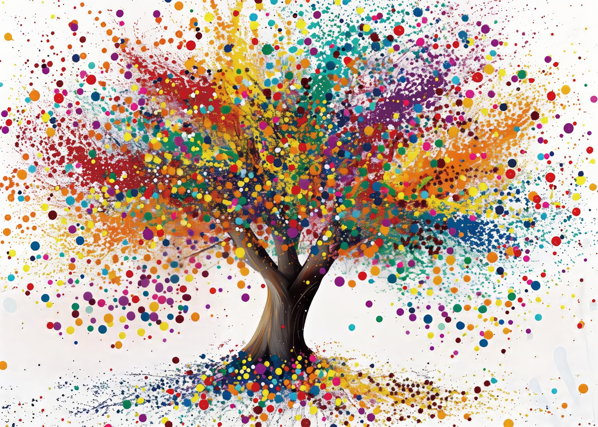 BBOLDIN Colorful Tree of Life Jigsaw Puzzle for Adults – 1000 Piece Rainbow Gradient Abstract Art, 27.6 x 19.7 Inches