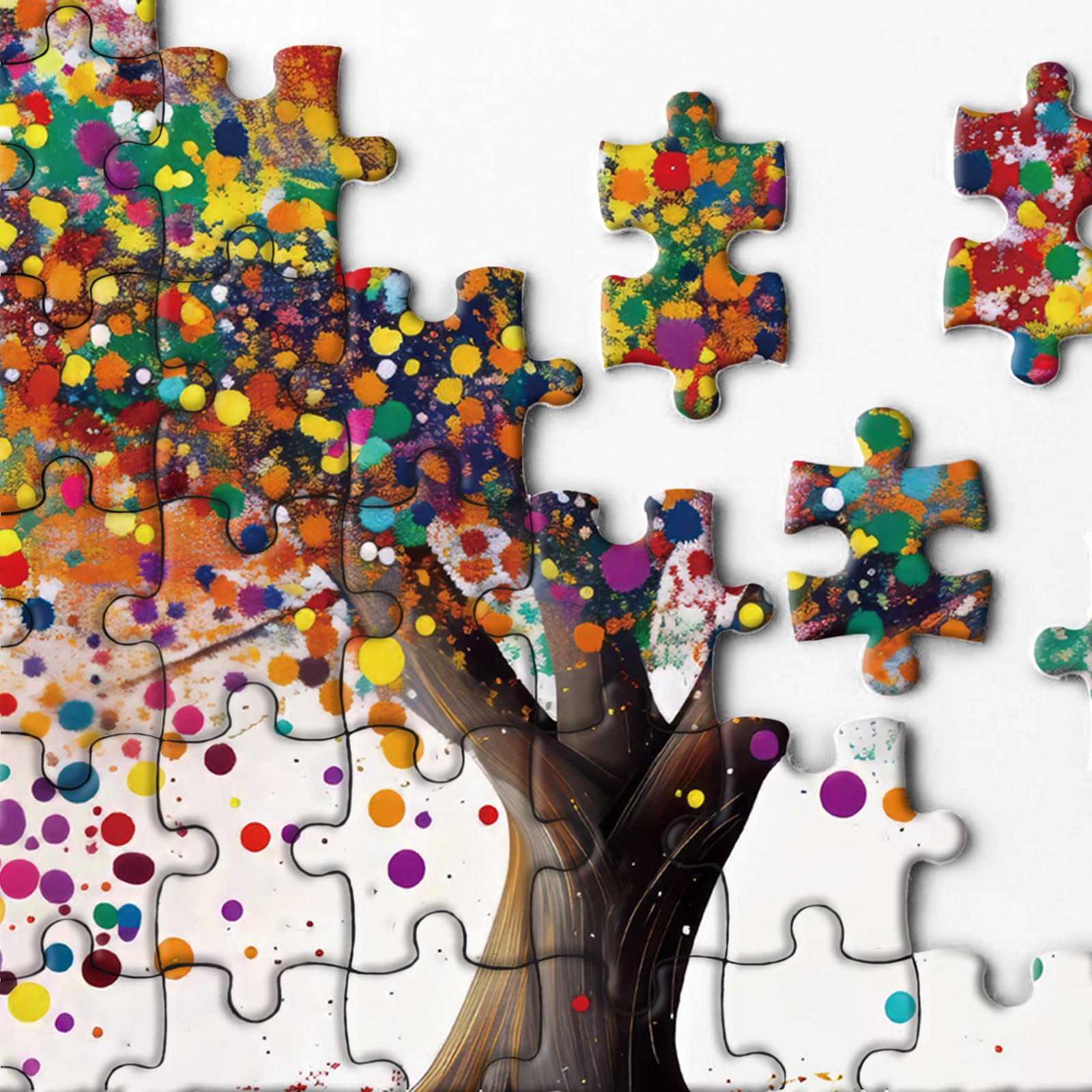 BBOLDIN Colorful Tree of Life Jigsaw Puzzle for Adults – 1000 Piece Rainbow Gradient Abstract Art, 27.6 x 19.7 Inches