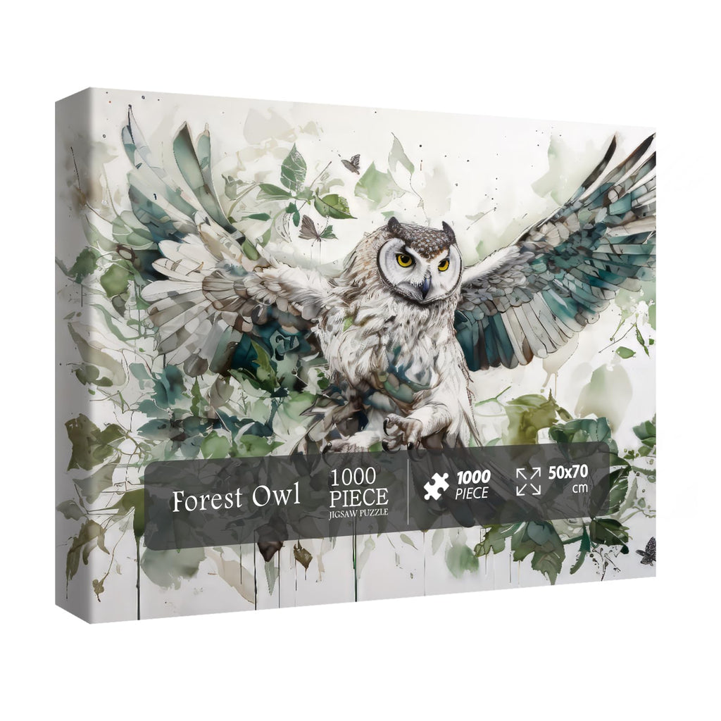BBOLDIN Owl Bird Jigsaw Puzzle 1000 Pieces – Fantasy Forest Painting for Adults