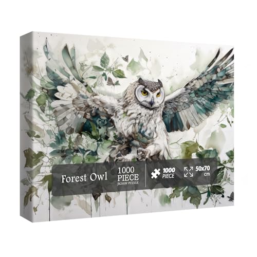 BBOLDIN Owl Bird Jigsaw Puzzle 1000 Pieces – Fantasy Forest Painting for Adults