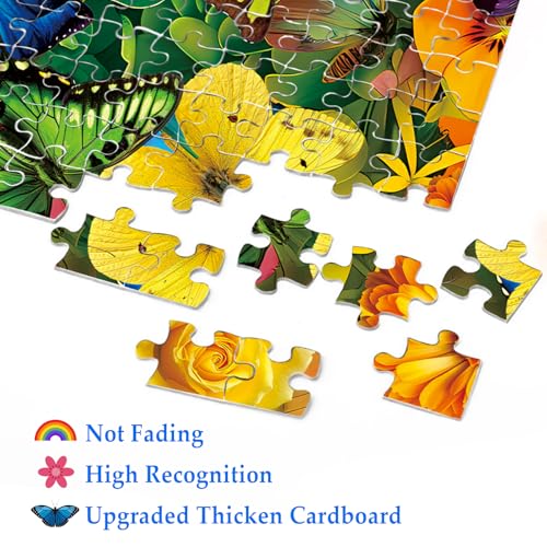 BBOLDIN Rainbow Flower Butterfly Puzzle 1000 Pieces for Adults – Colorful Garden Floral Jigsaw