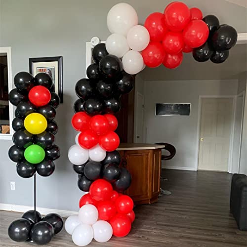 BBPOOL 148-Piece Race Car Balloon Arch Kit - 5/10/18 inch Checkered & Latex Balloons for Birthday Party Decorations