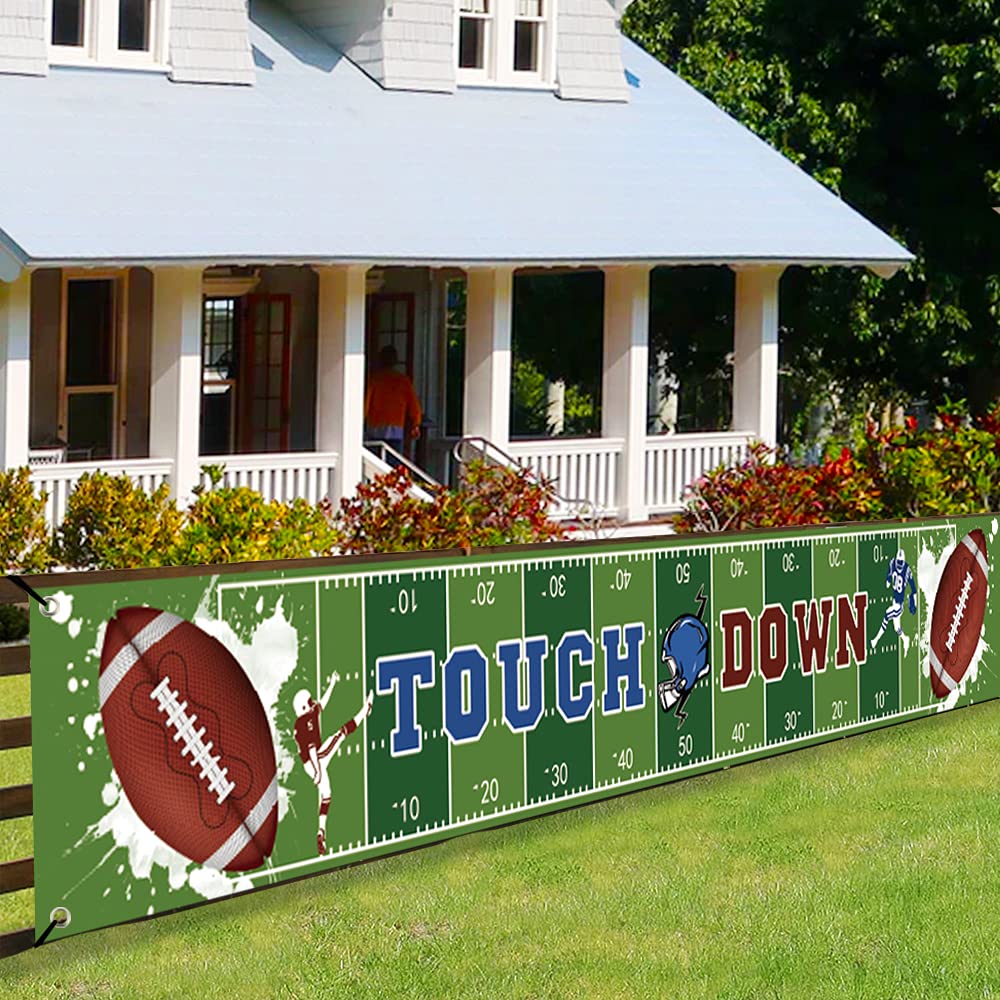 BCHOCKS Large Football Party Banner - 9.8x1.5ft Touch Down Decoration for Game Day