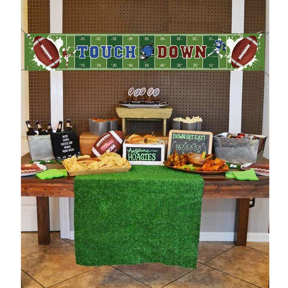 BCHOCKS Large Football Party Banner - 9.8x1.5ft Touch Down Decoration for Game Day