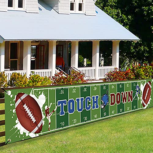 BCHOCKS Large Football Party Banner - 9.8x1.5ft Touch Down Decoration for Game Day