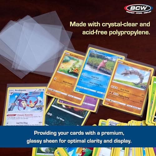BCW 1000 Pack Crystal Clear Acid-Free Penny Sleeves for Trading Cards – 2-5/8 x 3-5/8 Inches