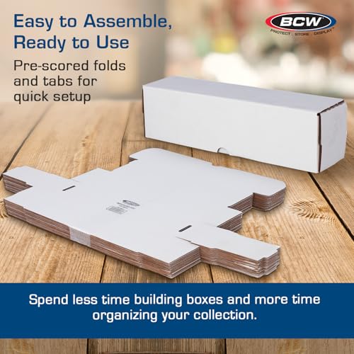 BCW 14-Inch Toploader Storage Box – Holds 210 Cards, Durable Corrugated Cardboard Organizer