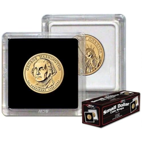 BCW 2x2 Coin Snap Holder for Sacagawea Dollar – Pack of 25 Crystal Clear Polystyrene Cases