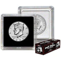 BCW 2x2 Coin Snap Holders – 25-Count Crystal Clear Polystyrene Cases for Kennedy Half Dollars