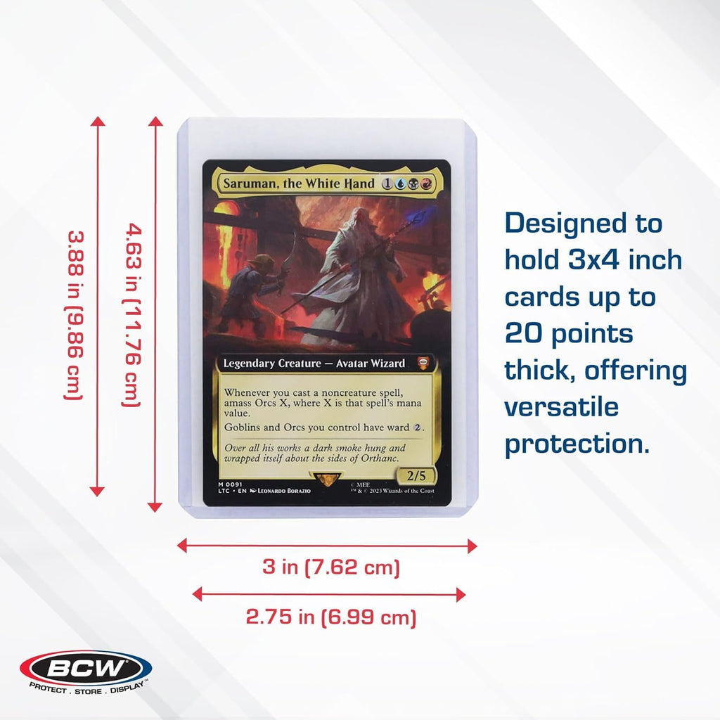 BCW 3x4 Topload Card Holder 50 Pack – 35PT Rigid PVC Protection for Trading Cards
