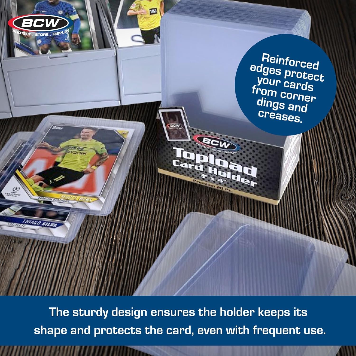 BCW 3x4 Topload Card Holder 50 Pack – 35PT Rigid PVC Protection for Trading Cards