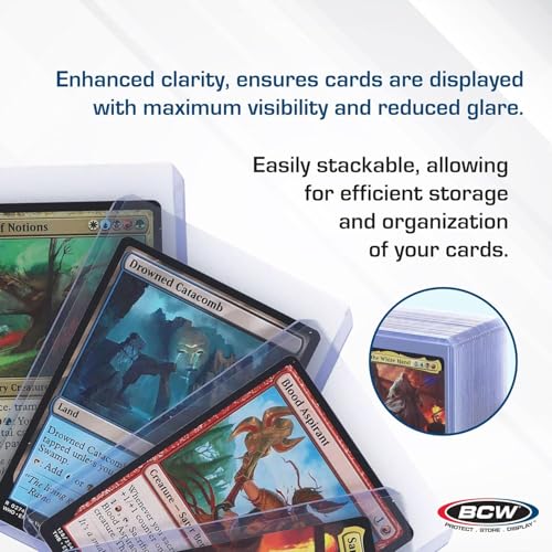 BCW 3x4 Topload Card Holder 50 Pack – 35PT Rigid PVC Protection for Trading Cards