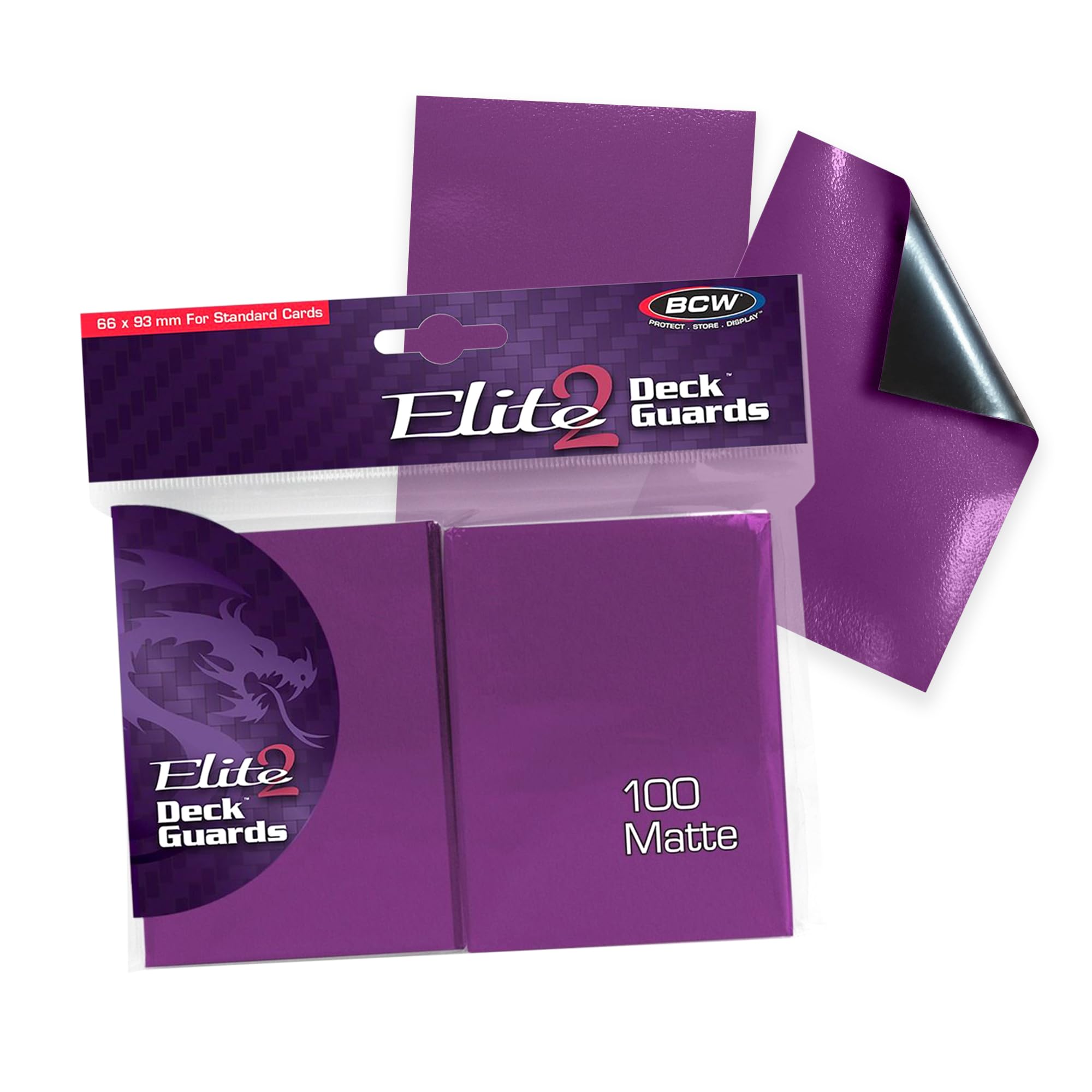 BCW Elite2 Matte Card Sleeves – Mulberry | Anti-Glare Front | Textured Back | 100 Pack