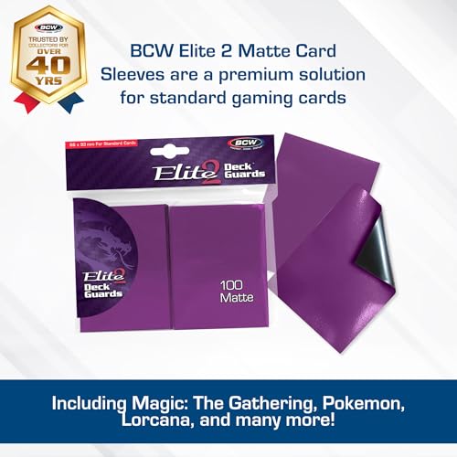 BCW Elite2 Matte Card Sleeves – Mulberry | Anti-Glare Front | Textured Back | 100 Pack