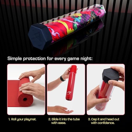 BCW Large Playmat Tube – Single Hexagon Holder for 24x14 Mats | Plastic Protective Storage for MTG, TCG