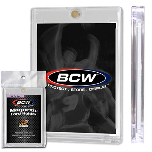 BCW Magnetic Card Holder 3 Pack - 180pt Thick Clear Protective Display Case with Gold Magnet Closure for Trading Cards, Sports, Gaming, Pokémon