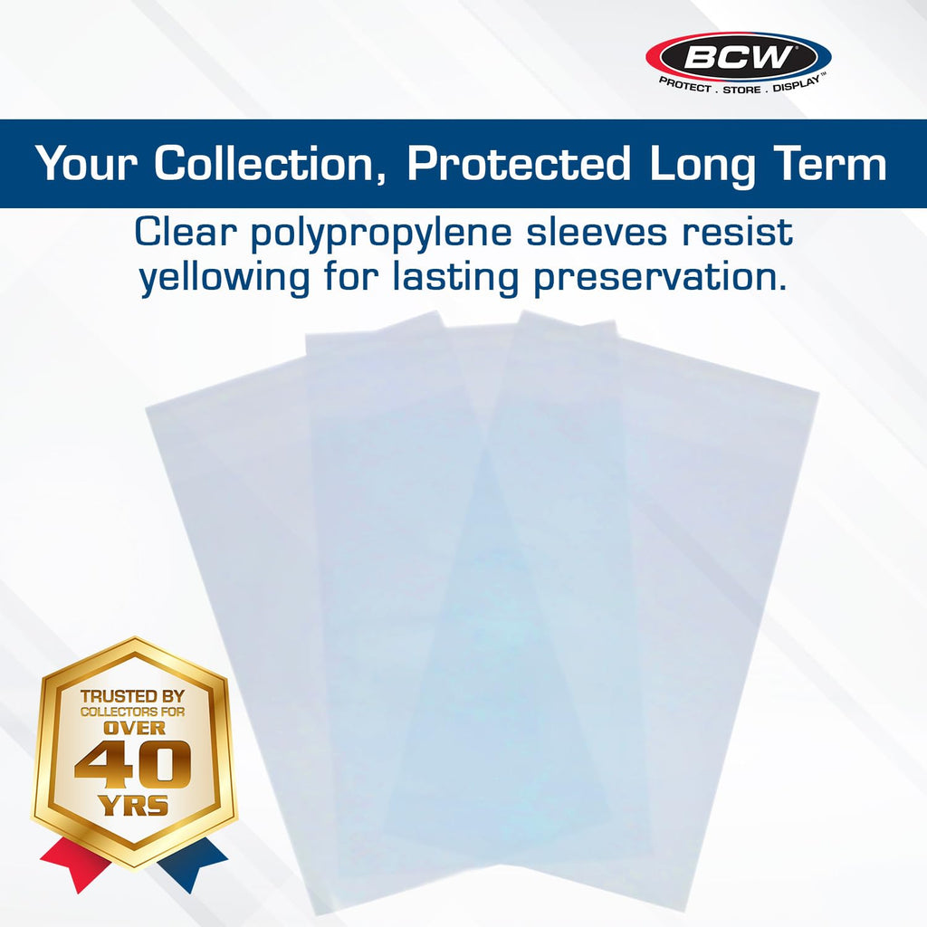 BCW Resealable Graded Card Sleeves – 200 Pack, Clear Polypropylene, Fits PSA & Beckett Slabs