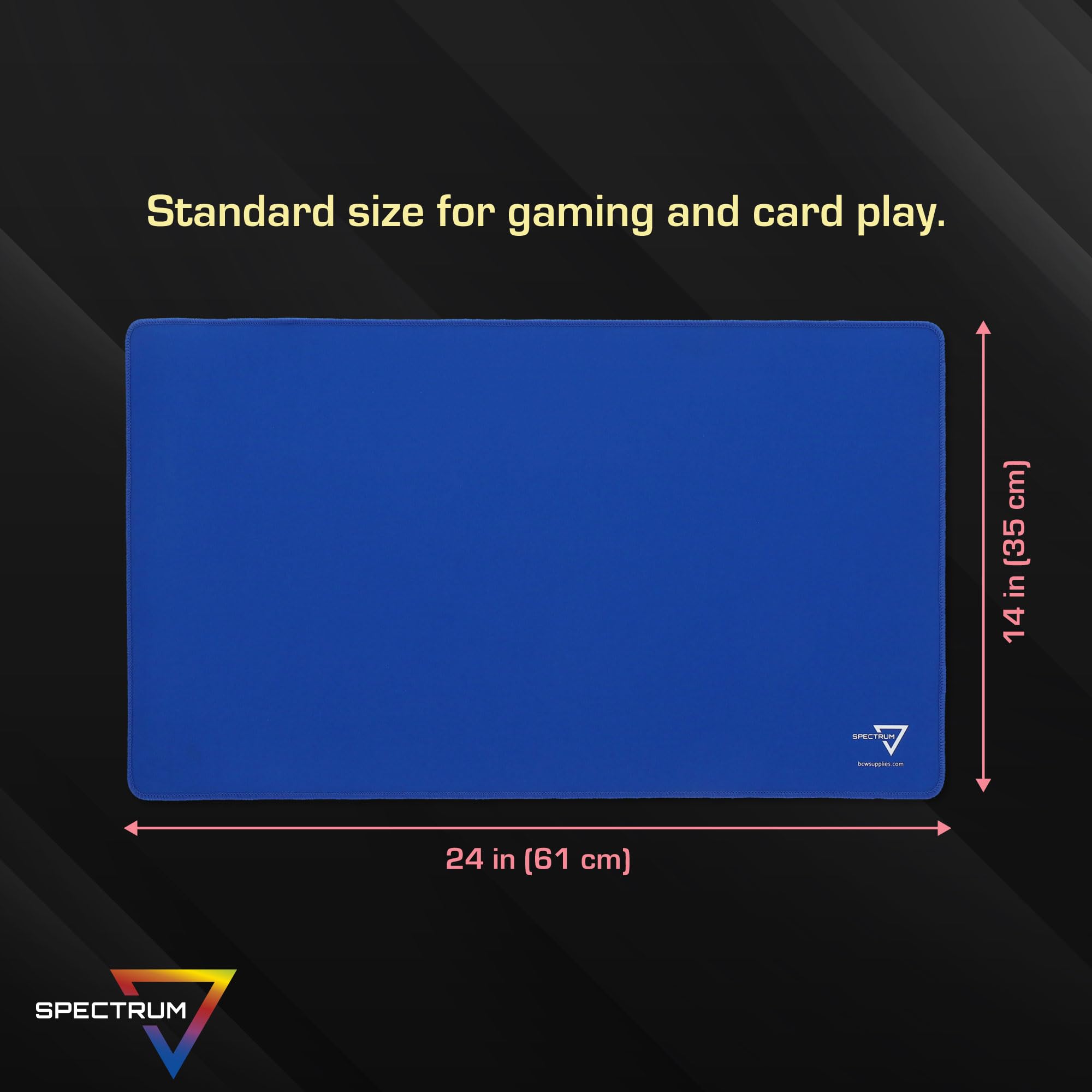 BCW Spectrum Playmat – Blue (24" x 14") – Stitched Edges, Machine Washable Polyester for TCG & Tabletop Gaming
