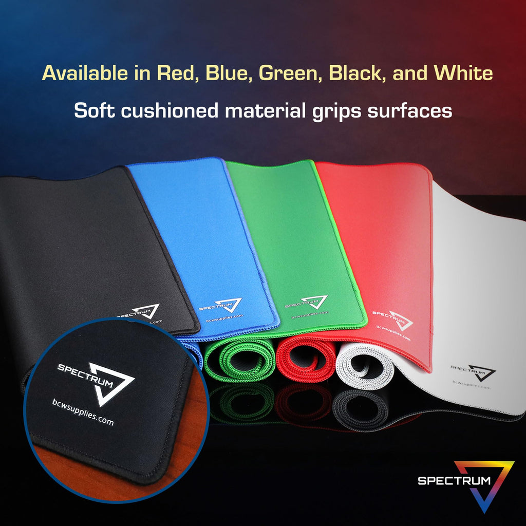 BCW Spectrum Playmat – Blue (24" x 14") – Stitched Edges, Machine Washable Polyester for TCG & Tabletop Gaming