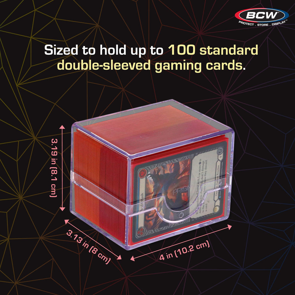 BCW Spectrum Prism Deck Case - Jade Green - Holds 100 Double-Sleeved Cards - Secure Snap Closure