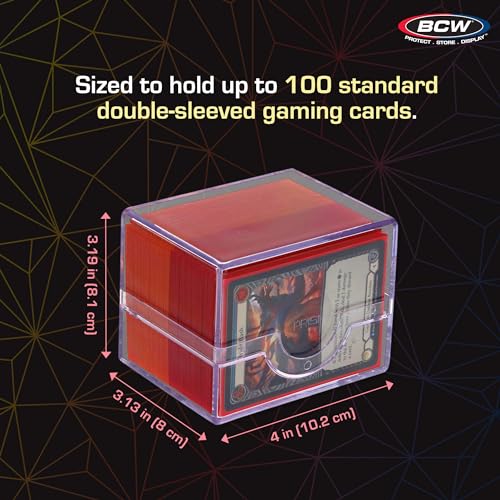 BCW Spectrum Prism Deck Case – Xanthic Yellow, Fits 100 Double-Sleeved Cards, Impact-Resistant Plastic
