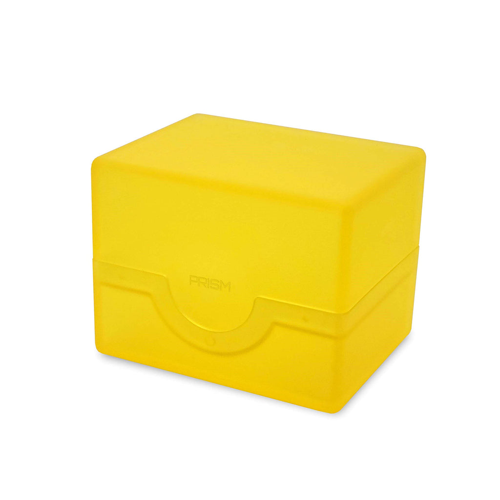 BCW Spectrum Prism Deck Case – Xanthic Yellow, Fits 100 Double-Sleeved Cards, Impact-Resistant Plastic