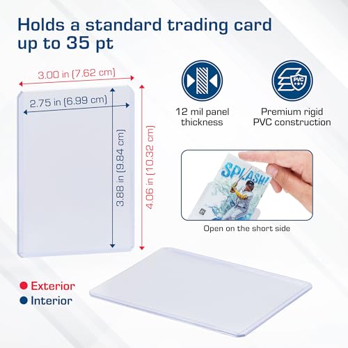 BCW Standard 3x4 Toploaders – Rigid PVC Card Holders for Trading Cards, 25-Pack