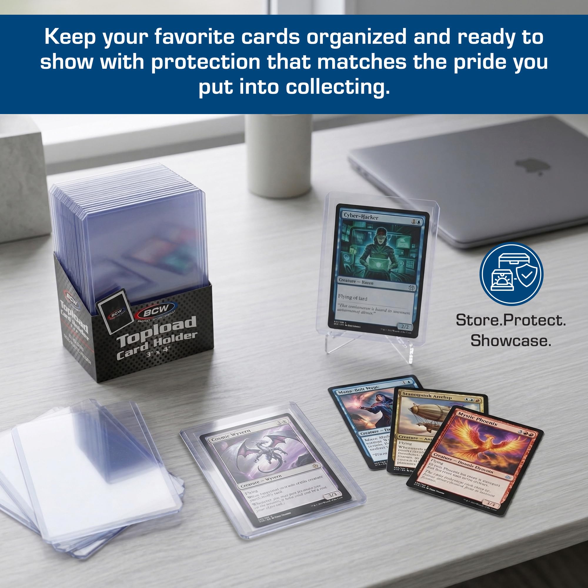 BCW Standard 3x4 Toploaders – Rigid PVC Card Holders for Trading Cards, 25-Pack