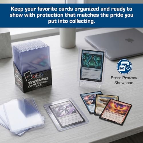 BCW Standard 3x4 Toploaders – Rigid PVC Card Holders for Trading Cards, 25-Pack