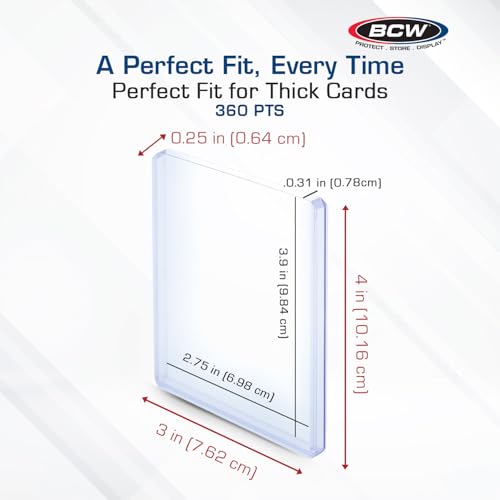 BCW Thick Card Topload Holder 240pt (7mm) – Rigid PVC Protective Sleeves for Relic, Patch & Jersey Cards