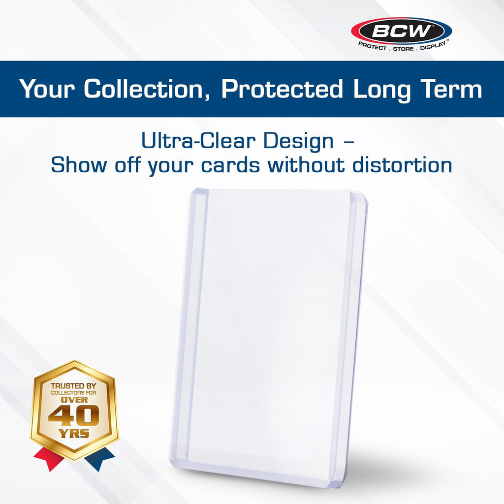 BCW Thick Card Topload Holder 240pt (7mm) – Rigid PVC Protective Sleeves for Relic, Patch & Jersey Cards