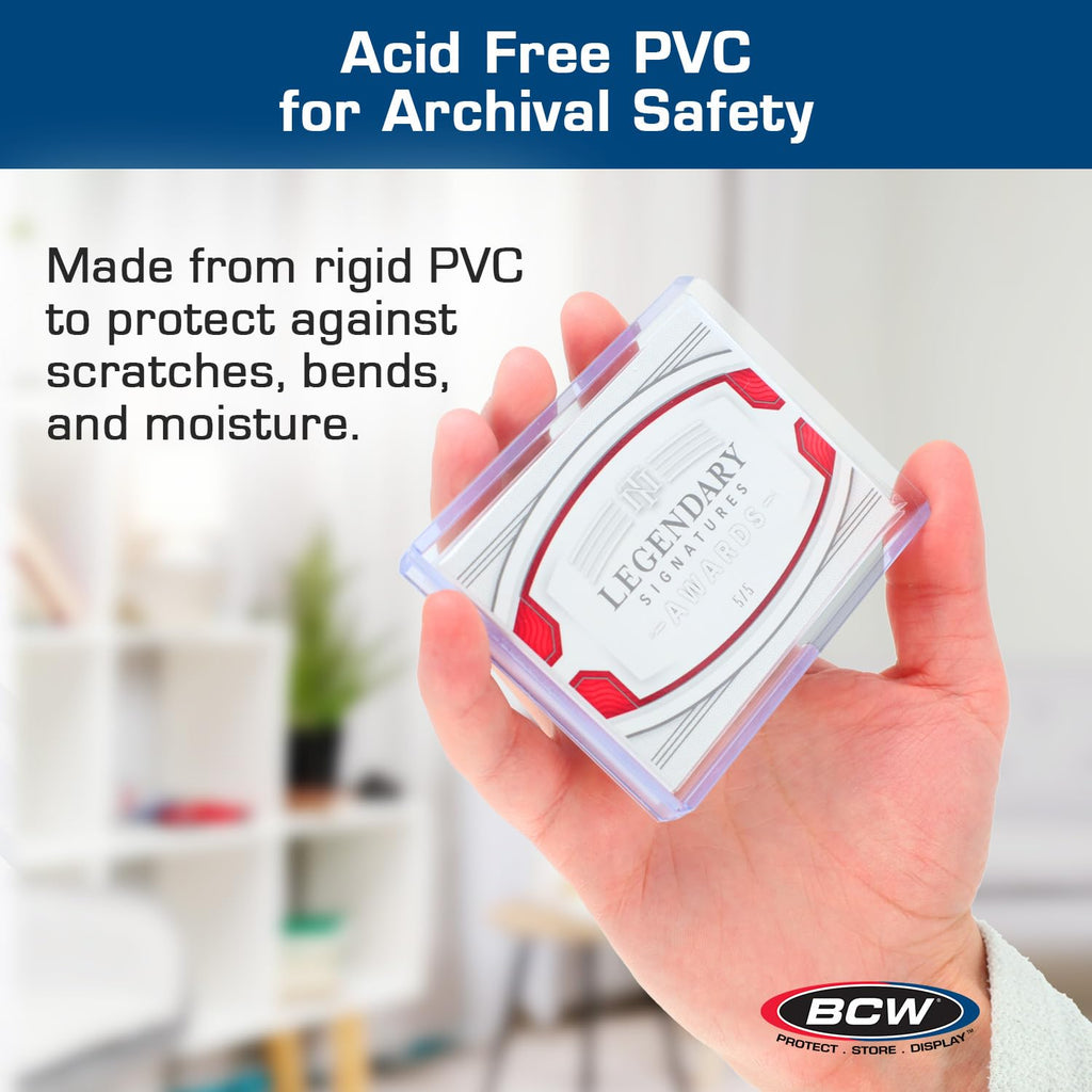 BCW Thick Card Topload Holder 240pt (7mm) – Rigid PVC Protective Sleeves for Relic, Patch & Jersey Cards