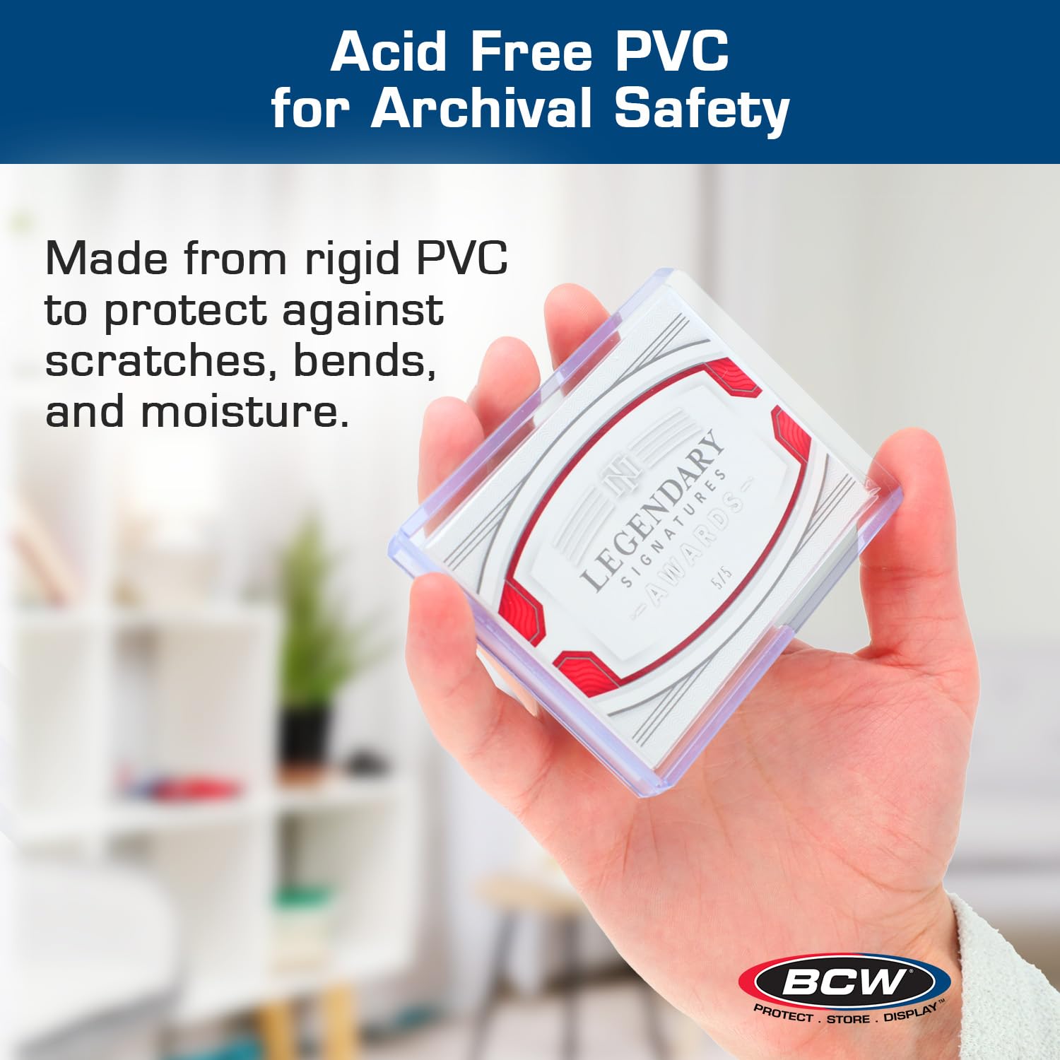 BCW Thick Card Topload Holder 240pt (7mm) – Rigid PVC Protective Sleeves for Relic, Patch & Jersey Cards
