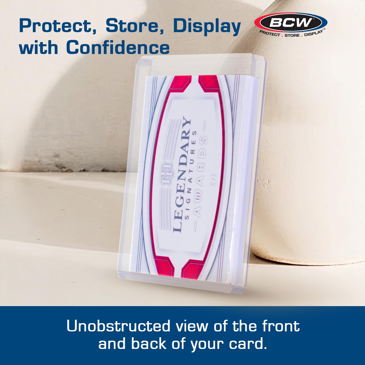 BCW Thick Card Topload Holder 240pt (7mm) – Rigid PVC Protective Sleeves for Relic, Patch & Jersey Cards