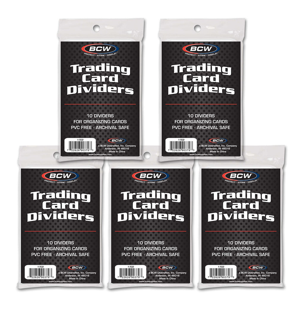 BCW Trading Card Dividers 50 Pack – Archival Plastic with Write-On Tabs for 3200 & 5000 Boxes