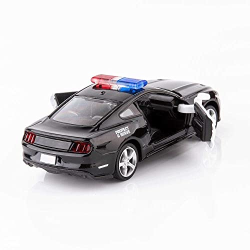BDTCTK 1/36 Scale Die-Cast Ford Mustang GT Police Car Pull-Back Toy (Black)