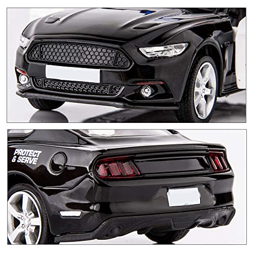 BDTCTK 1/36 Scale Die-Cast Ford Mustang GT Police Car Pull-Back Toy (Black)