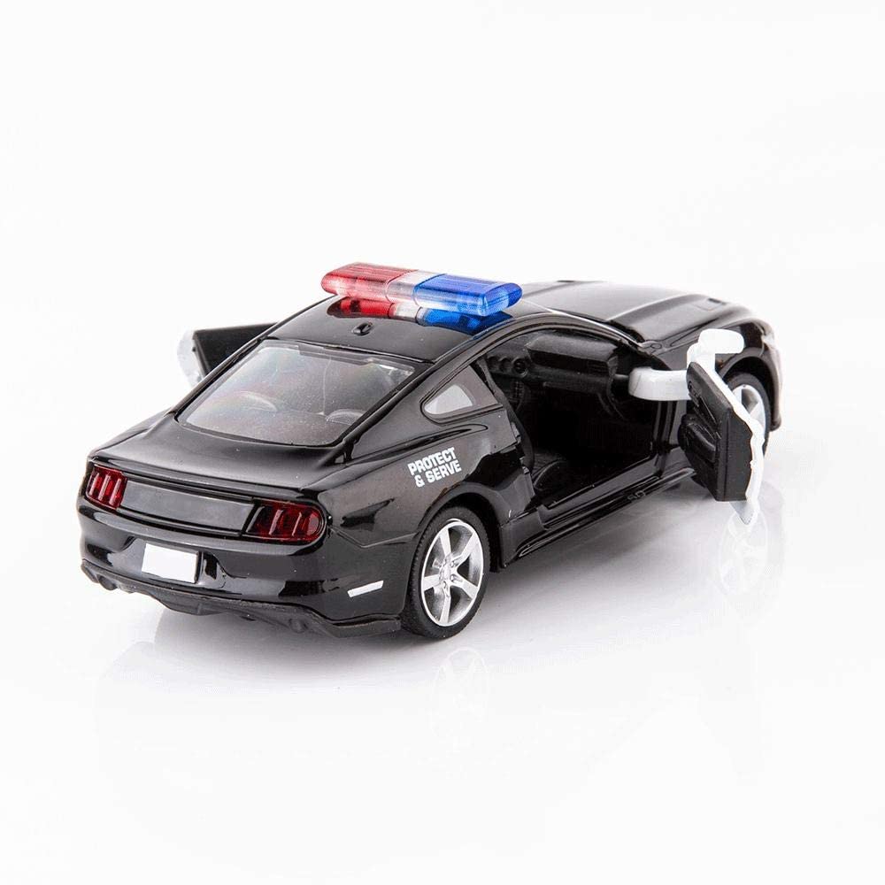 BDTCTK 1/36 Scale Die-Cast Ford Mustang GT Police Car Pull-Back Toy (Black)