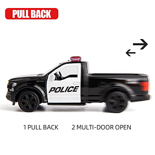 BDTCTK 1/36 Scale Ford F150 Police Car Model – Die-Cast Pull-Back Toy (Black)