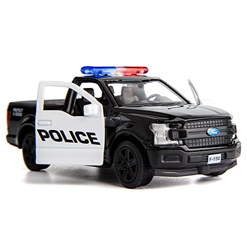 BDTCTK 1/36 Scale Ford F150 Police Car Model – Die-Cast Pull-Back Toy (Black)
