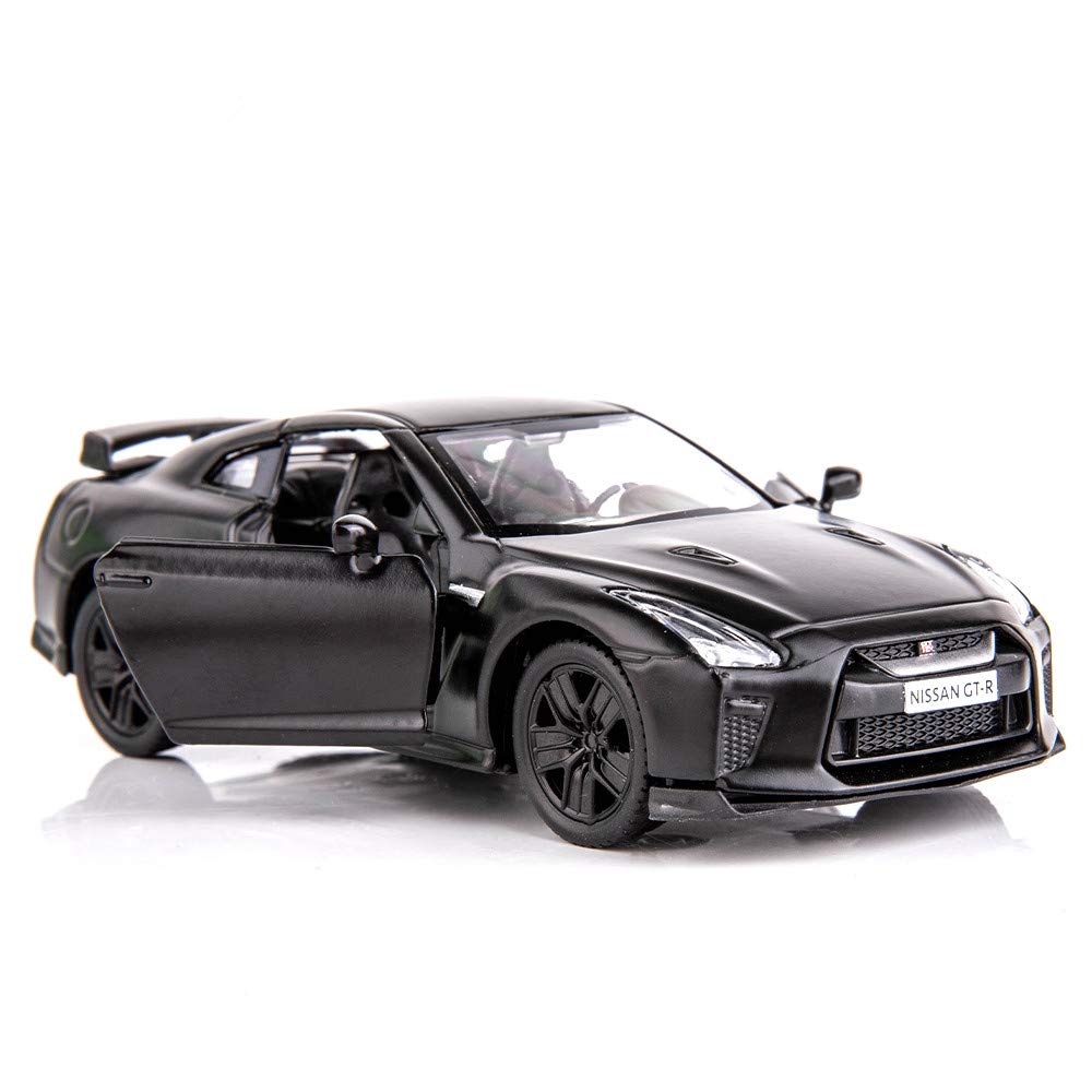 BDTCTK 1:36 Scale Nissan GTR R35 Die-Cast Pullback Car – Zinc Alloy Toy for Kids Ages 4-6 (Black)