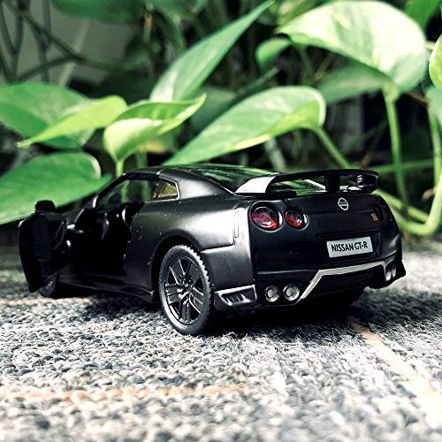 BDTCTK 1:36 Scale Nissan GTR R35 Die-Cast Pullback Car – Zinc Alloy Toy for Kids Ages 4-6 (Black)