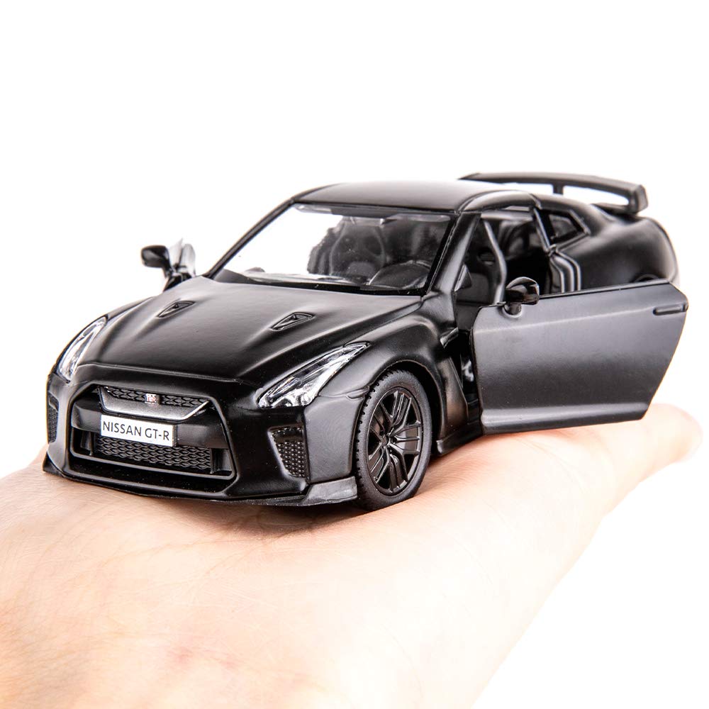 BDTCTK 1:36 Scale Nissan GTR R35 Die-Cast Pullback Car – Zinc Alloy Toy for Kids Ages 4-6 (Black)