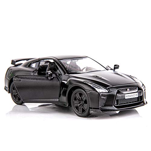 BDTCTK 1:36 Scale Nissan GTR R35 Die-Cast Pullback Car – Zinc Alloy Toy for Kids Ages 4-6 (Black)