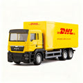 BDTCTK DHL Container Truck Die-Cast Model Toy - 5.5-Inch Collectible Vehicle with Opening Doors, Zinc Alloy & Plastic, for Kids and Adults
