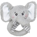 Bearington Collection Lil' Spout – Gray Elephant Plush Rattle, 5.5 Inches