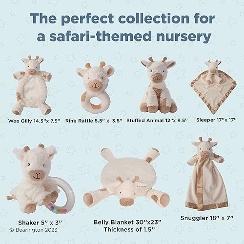 Bearington Lil' Lofty 5.5-Inch Plush Giraffe Rattle – Soft Jingle Toy for Newborns 0-6 Months