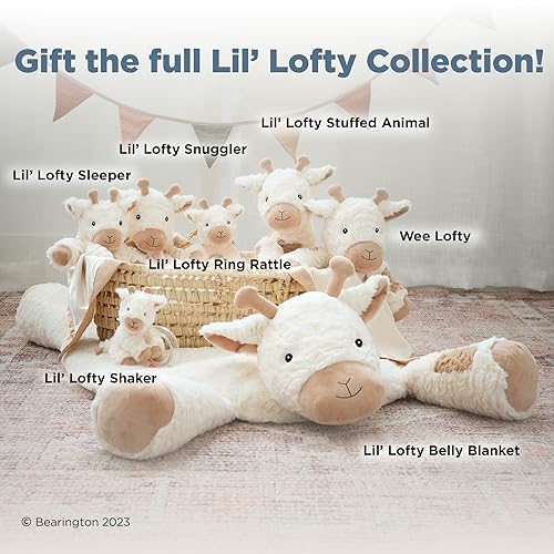 Bearington Lil' Lofty 5.5-Inch Plush Giraffe Rattle – Soft Jingle Toy for Newborns 0-6 Months