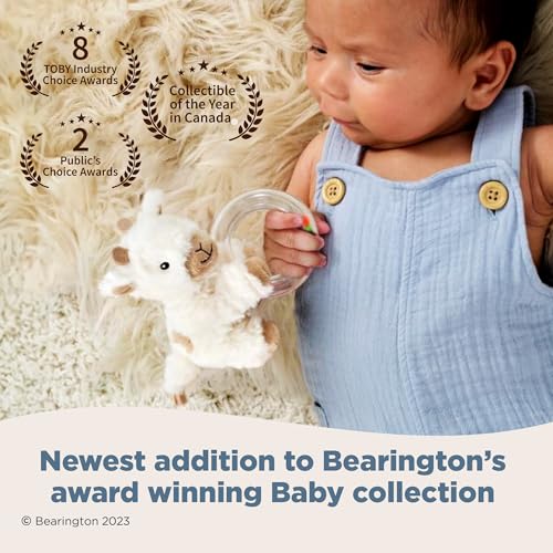 Bearington Lil' Lofty 5.5-Inch Plush Giraffe Rattle – Soft Jingle Toy for Newborns 0-6 Months