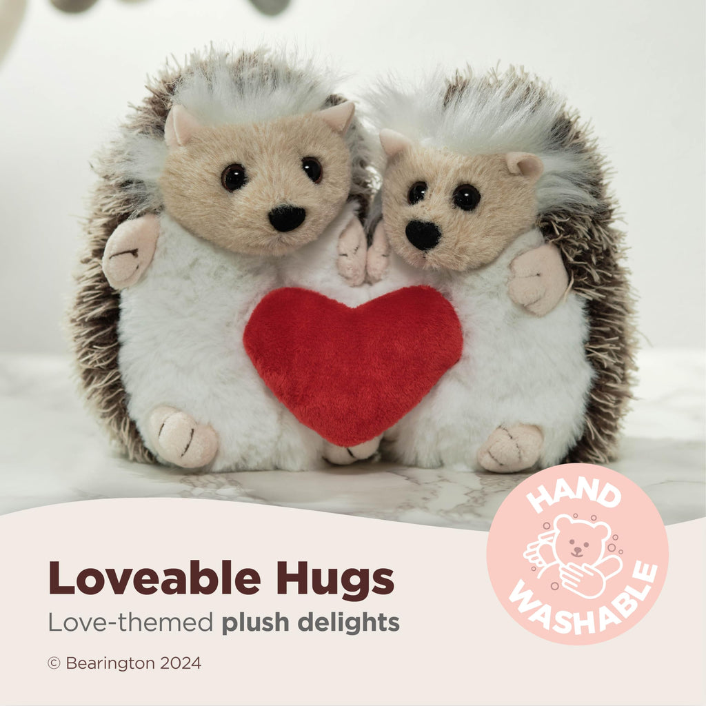 Bearington Lovie & Dovie Hedgehog Plush Set - 5.5" Soft Valentine's Day Stuffed Animals for Kids and Loved Ones